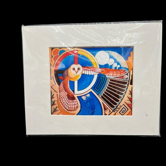 "Spirit Guide" Owl Art Native America Southwest Barn Owl Jerome Martinez Giclée - Picture 4 of 6